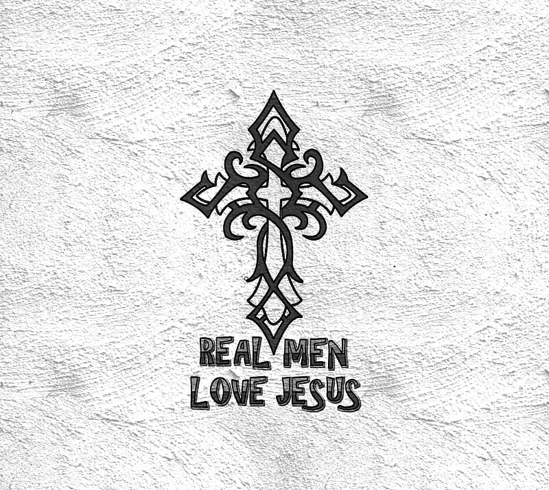 Real Men Love Jesus, christian, cross, god, spiritual, HD wallpaper