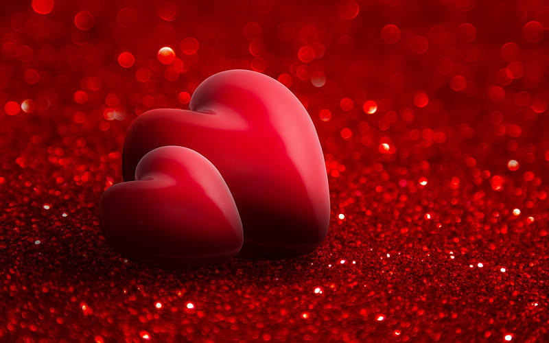 3d red heart, Valentines Day, heart, romance, HD wallpaper
