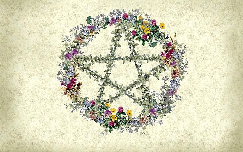 Flower, Dark, Design, Pentagram, Occult, HD wallpaper