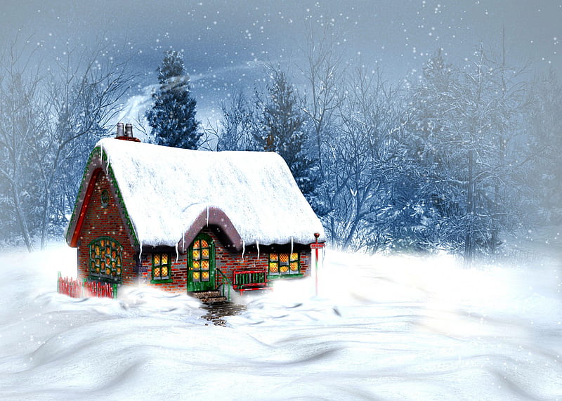 Winter Time, house, magic, clouds, snowy, xmas, magic winter, splendor, magic christmas, beauty, lovely, holiday, christmas, houses, new year, sky, trees, winter, merry christmas, snow, mountains, landscape, holidays, cottage, woods, bonito, cold, happy holidays, forest, view, happy new year, winter splendor, tree, snowflakes, peaceful, nature, HD wallpaper
