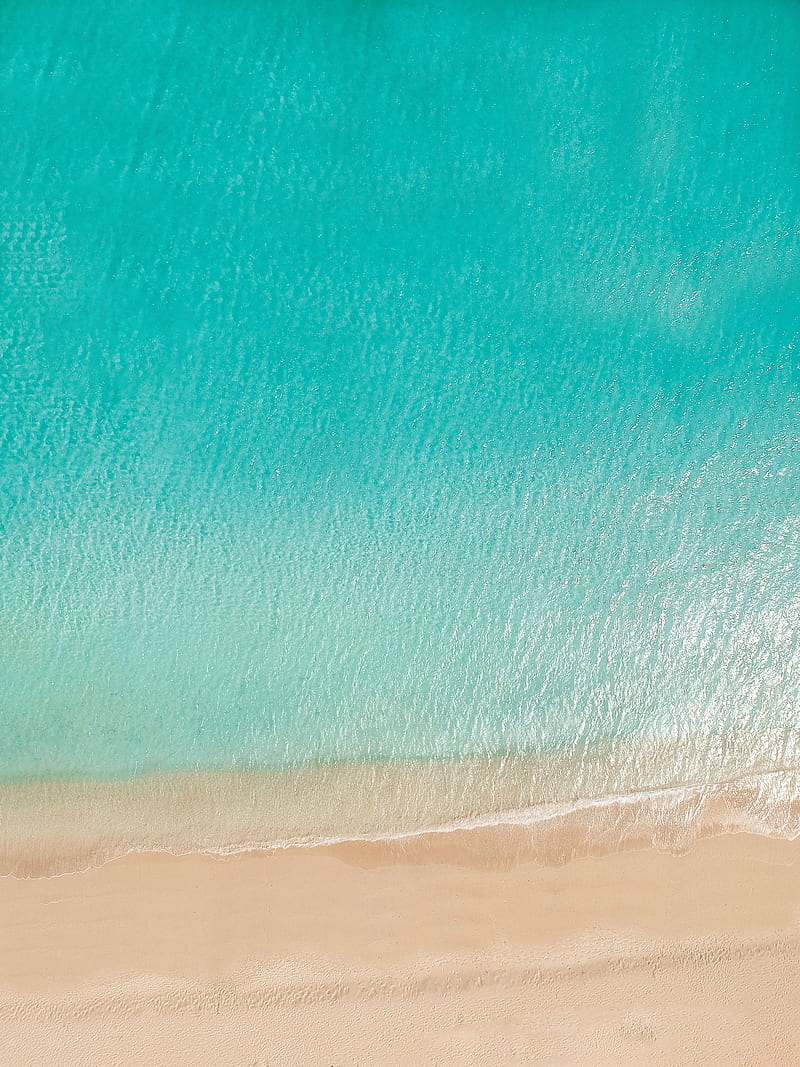 ocean, aerial view, coast, sand, HD phone wallpaper