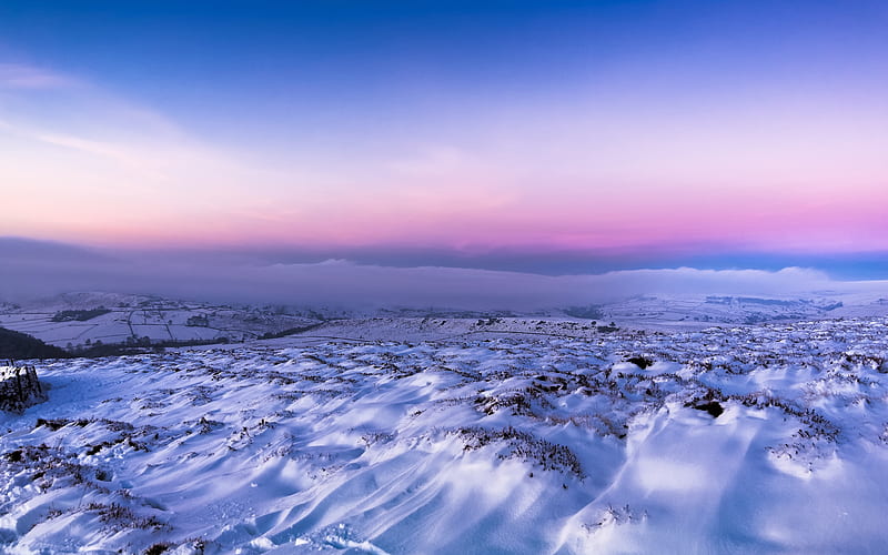 Charming winter snow mountain sky Scenery graphy, HD wallpaper
