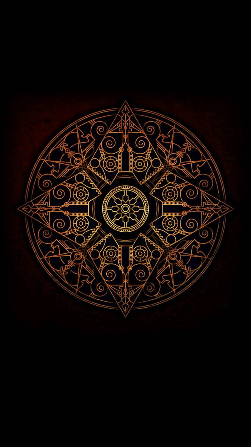 Dark Mandala, black, HD phone wallpaper