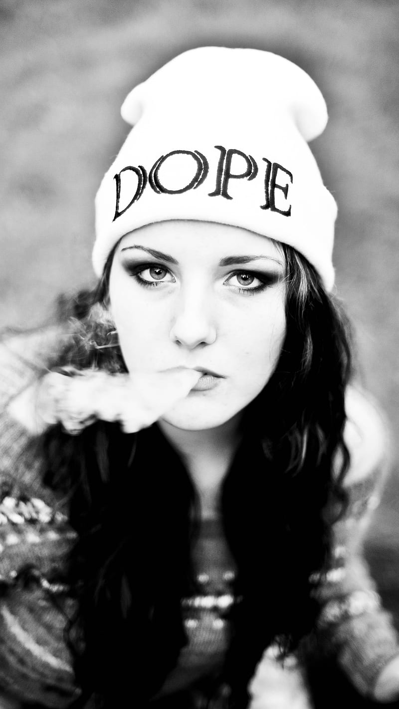 Swag Girl Smoke, 2016, dope, girl, smoke, swag, white and black, HD phone wallpaper