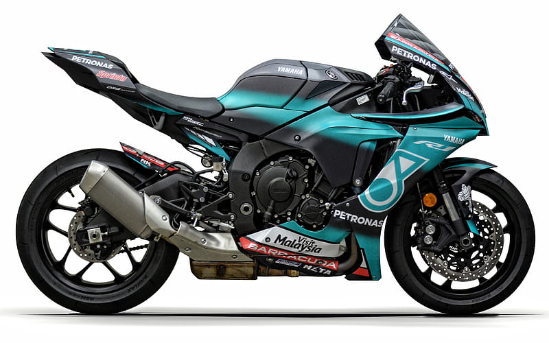 Yamaha YZF-R1, Petronas Yamaha, side view, sport bike, racing bike ...