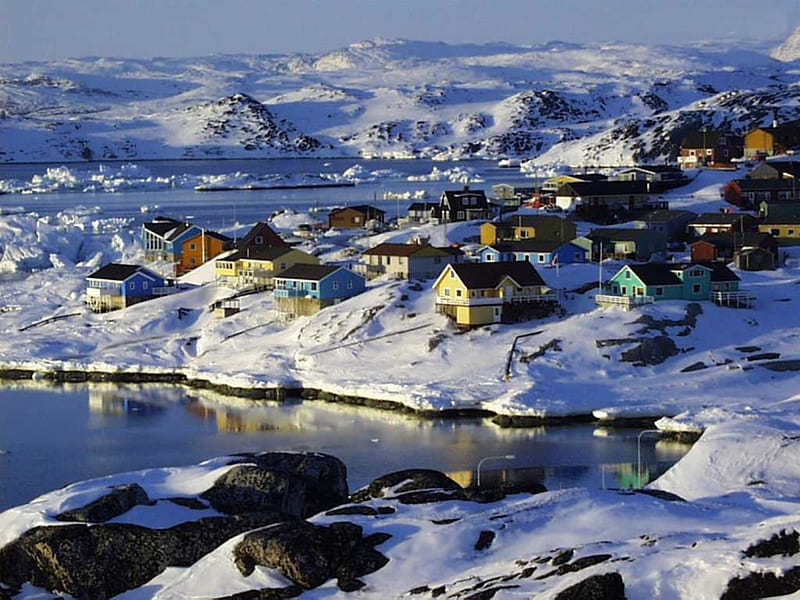 Greenland Settlement Coldest 6th Place, 6th Place, Settlement, Coldest, Snow, Greenland, Winter, HD wallpaper