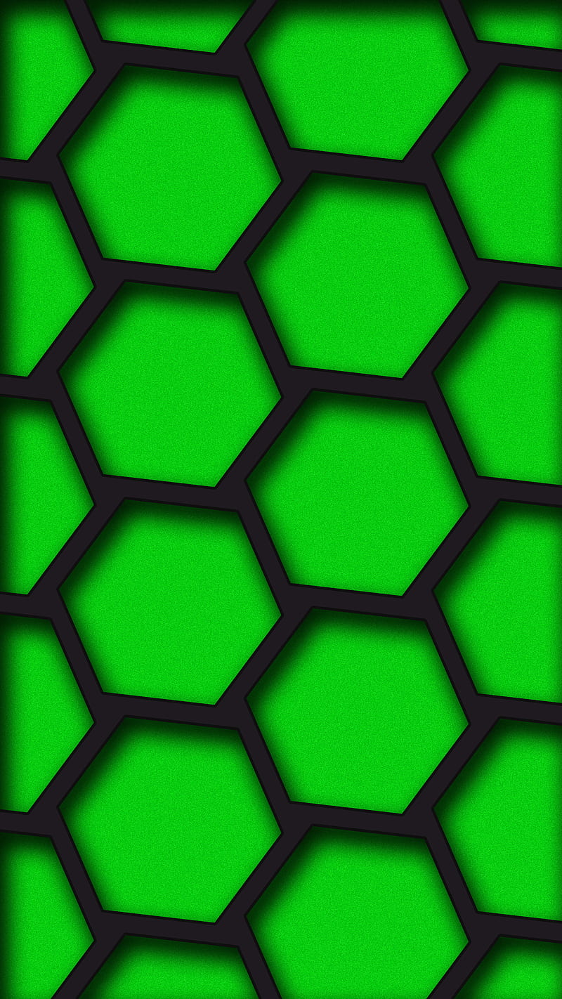 HexaGreen, FMYury, abstract, black, bright, gray, green, grid, hexagon, noise, pattern, shadows, HD phone wallpaper