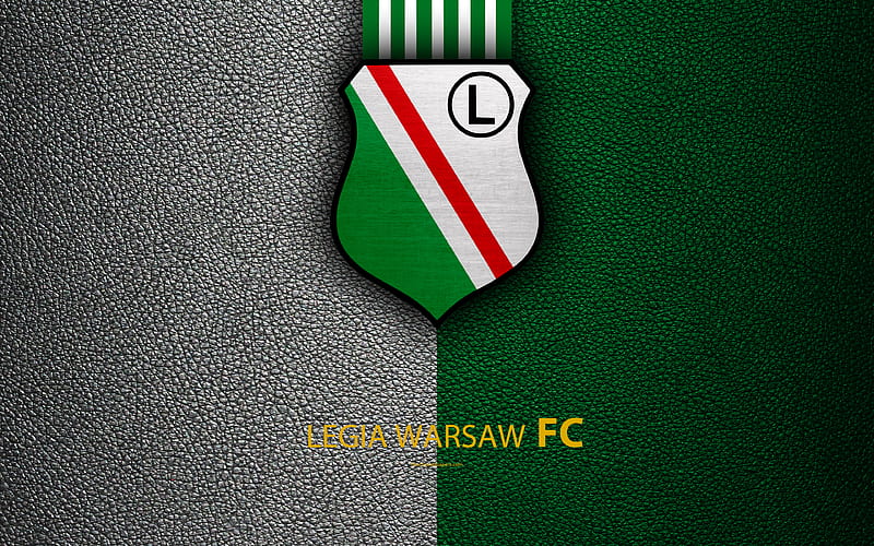 Legia Warsaw FC football, emblem, logo, Polish football club, leather texture, Ekstraklasa, Warsaw, Poland, Polish Football Championships, HD wallpaper