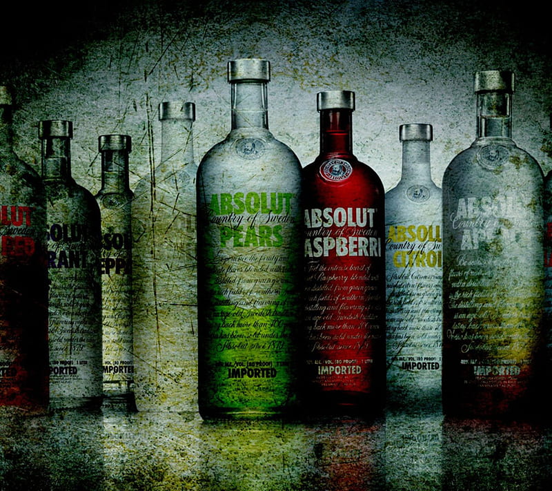 Absolut Vodka, alchol, bottles, cool, drink, label, liquid, new, HD wallpaper
