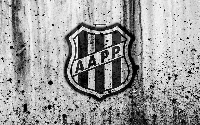 FC Ponte Preta grunge, Brazilian Seria A, logo, Brazil, soccer, football club, Ponte Preta, stone texture, art, Ponte Preta FC, HD wallpaper