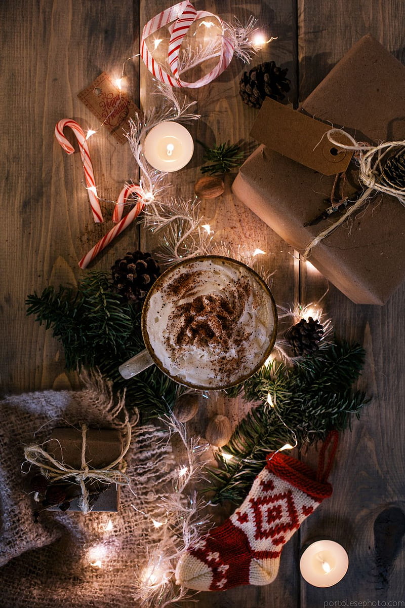 Hot cocoa aesthetic , christmas, hot cocoa, warm, HD phone wallpaper