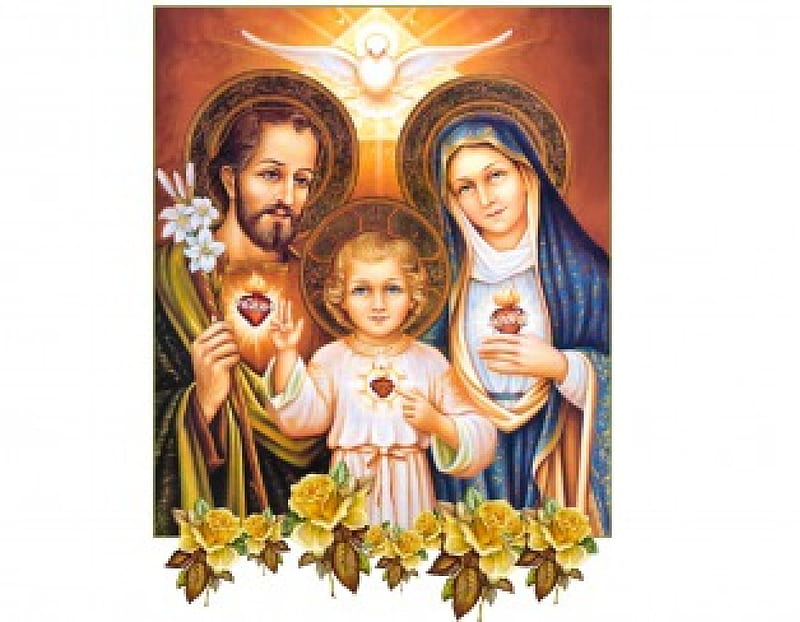 Sweet holy family, christ, family, jesus, mary, god, HD wallpaper