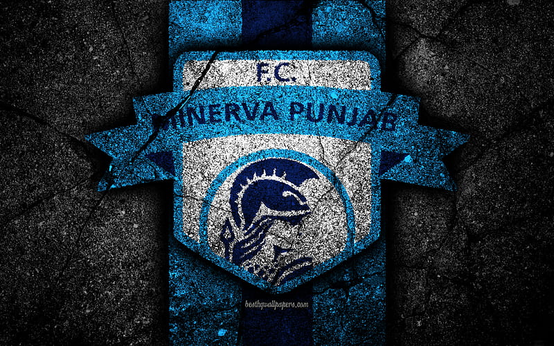 Minerva Punjab FC, emblem, I-League, soccer, India, football club, Minerva Punjab, logo, asphalt texture, FC Minerva Punjab, HD wallpaper