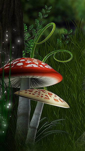Psychedelic mushroom pattern mobile wallpaper, | Premium Photo - rawpixel