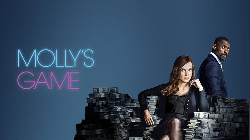 Movie, Molly's Game, Idris Elba, Jessica Chastain, HD wallpaper