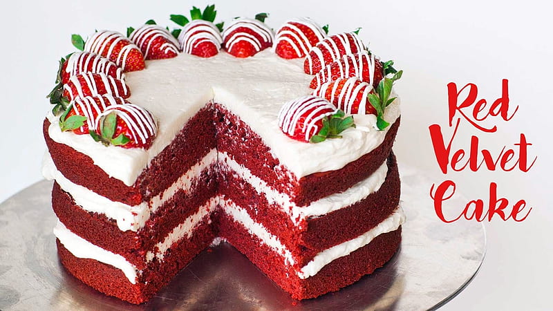 Red Velvet Cake, White, Cake, Red, Velvet, Sweet, HD wallpaper