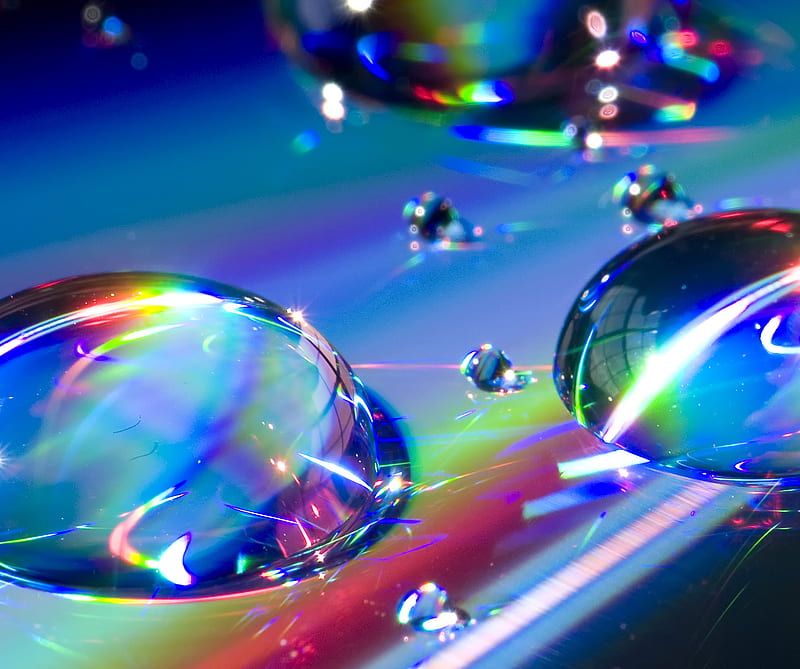 Prism Droplets, colorful, rainbow, water, water droplets, HD wallpaper