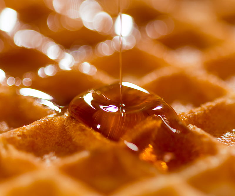 Waffle with Syrup, breakfast, food, waffles, HD wallpaper