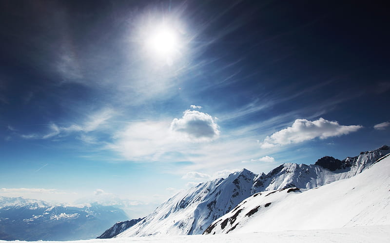 Snowy Mountains-landscape selection, HD wallpaper