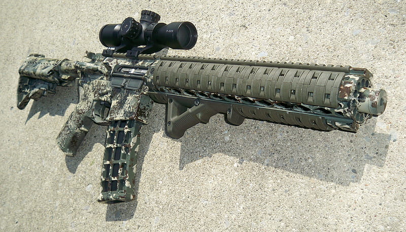 Colt suppressed 22LR upper, rifle, colt, suppressed, gun, semi auto, 22lr, ar15, HD wallpaper