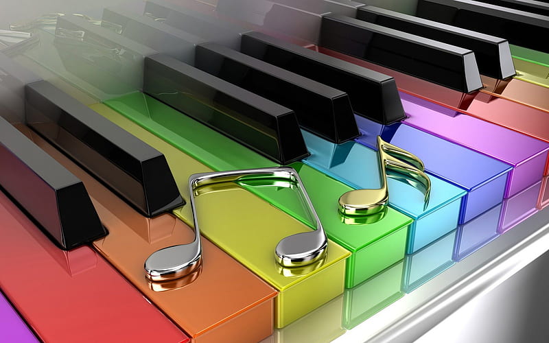 Colors piano, colors, color, rainbow, abstract, piano, HD wallpaper