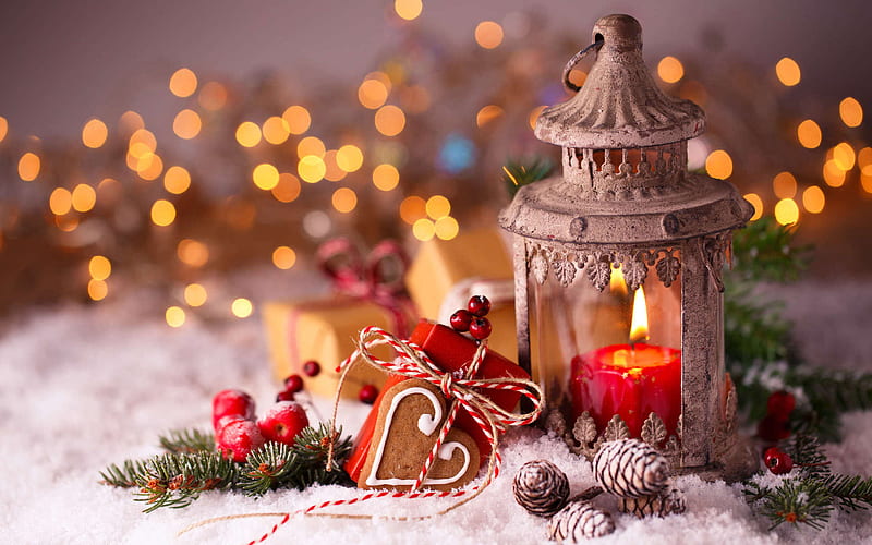 Holiday, Christmas, Candle, Decoration, Lantern, HD wallpaper