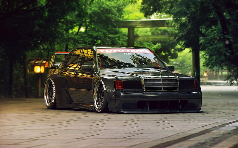 Mercedes-Benz 190, W201, tuning, stance, supercars, german cars, Mercedes 190, HD wallpaper