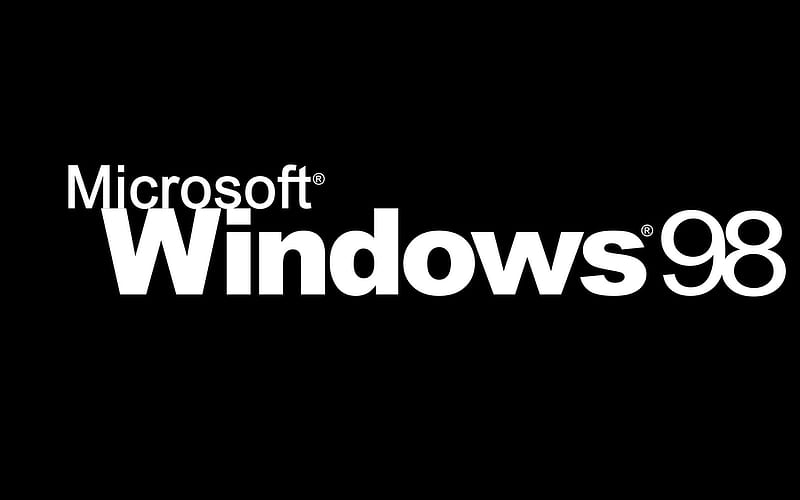 Windows 98 Logo, , os, black, system, old, school, windows, cool, logo, operating, 98, white, HD wallpaper