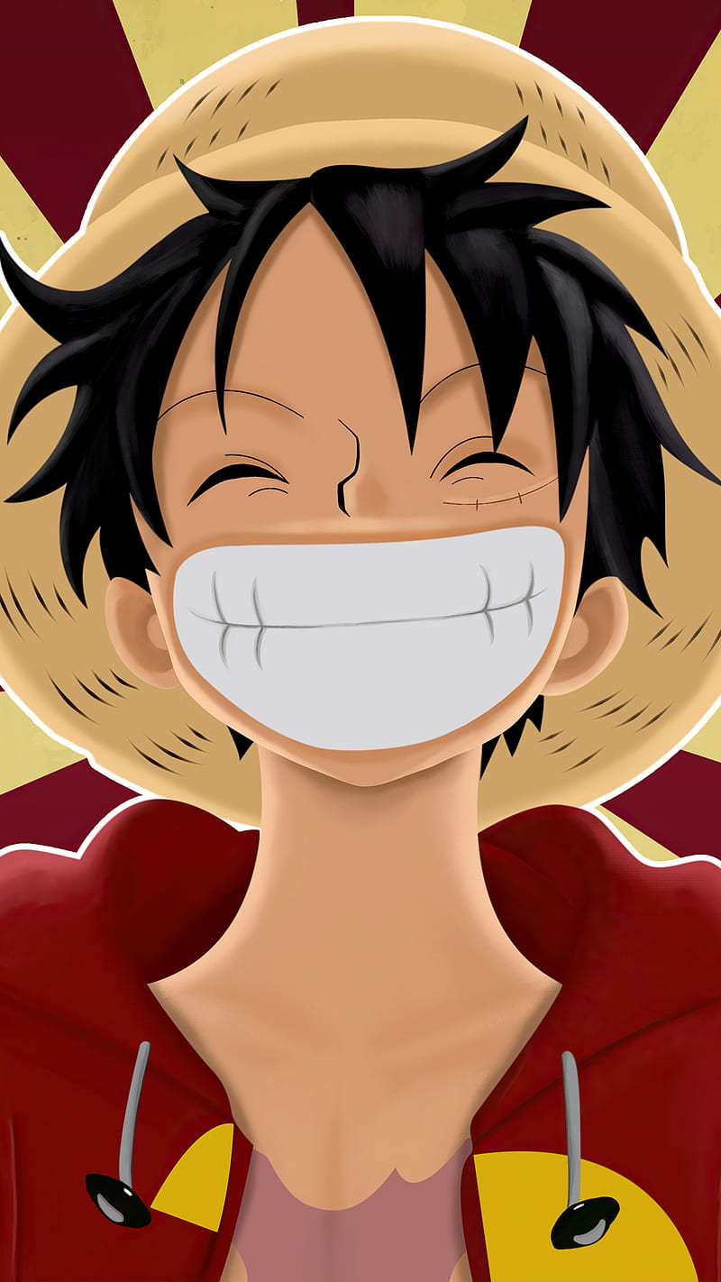 Wallpaper pirate, monkey d. luffy, one piece, anime, big smile