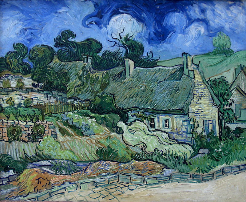 Van Gogh House, painting, van gogh, house, master, HD wallpaper