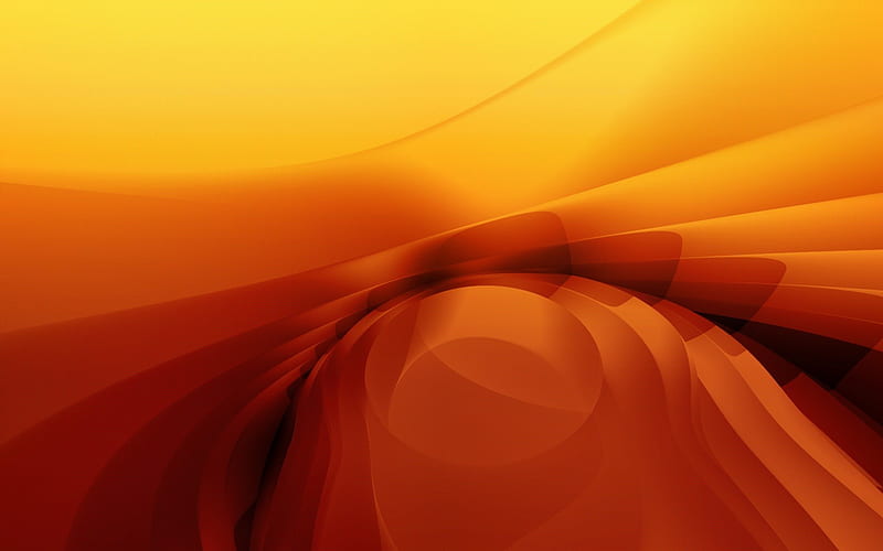 Abstract Yellow and Burnt Orange, curves, orange, shine, yellow, burnt, abstract, HD wallpaper