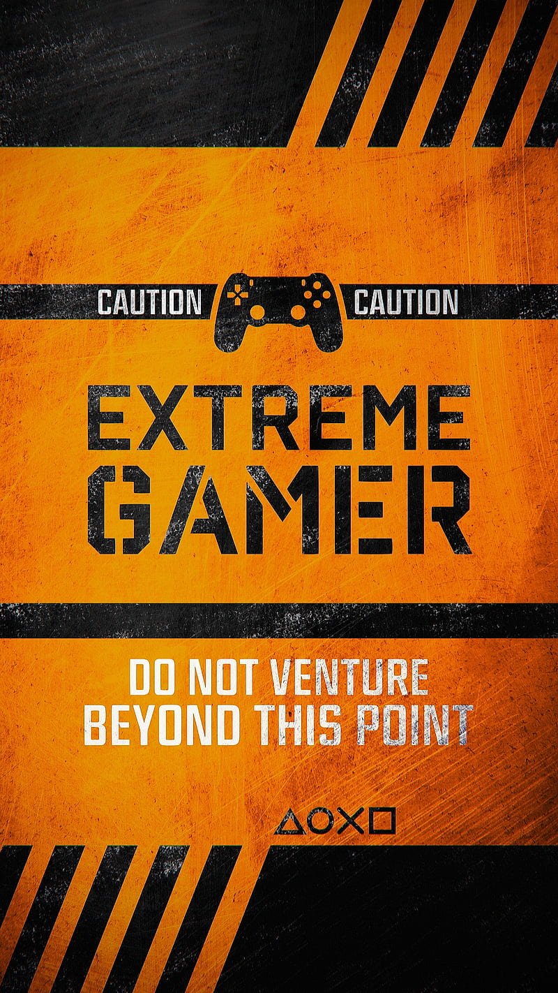 Extreme gamer, art, extreme, game, gamer, orange, sayings, words, HD phone wallpaper