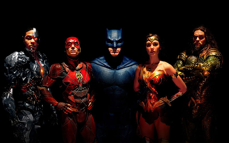 Justice League, 2017, The Flash, Batman, Wonder Woman, Gal Gadot, Aquaman, Cyborg, Ezra Miller, Ray Fisher, Bruce Wayne, Diana Prince, HD wallpaper
