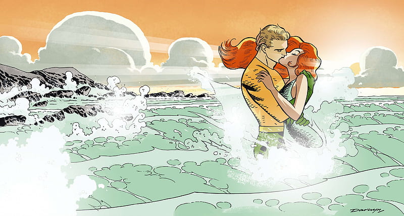 Comics Aquaman Arthur Curry Blonde Kiss Man Mera Dc Comics Red