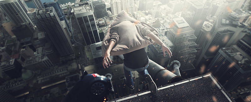 Jump From The Building , jump, building, graphy, HD wallpaper