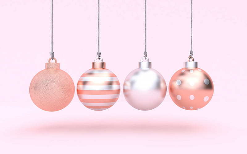 Happy New Year!, ball, craciun, pink, card, christmas, HD wallpaper