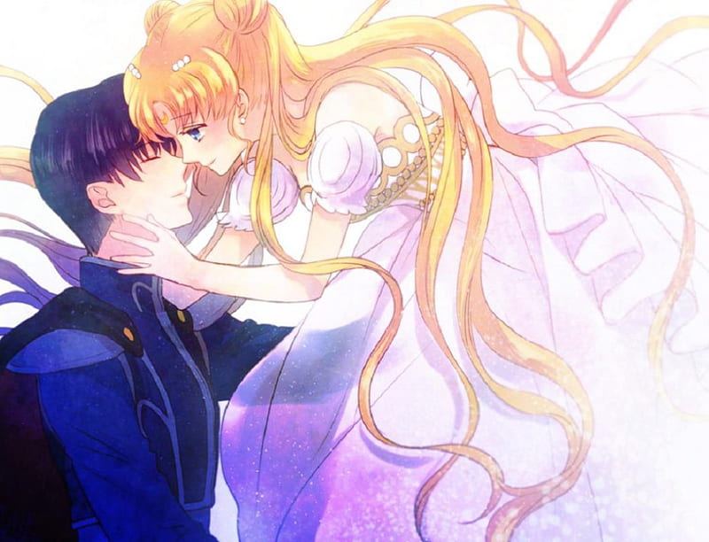 Love, romance, prince, serenity, anime, sailor moon, long hair, princess,  couple, HD wallpaper | Peakpx