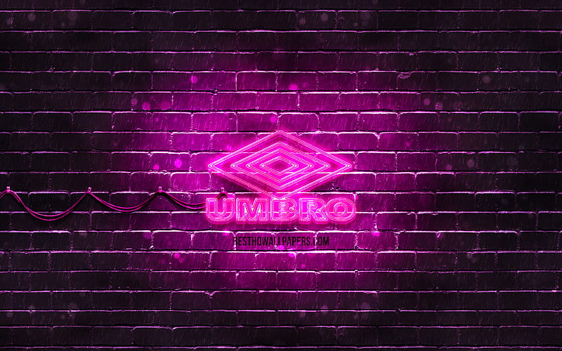 Umbro purple logo purple brickwall, Umbro logo, sports brands, Umbro neon logo, Umbro, HD wallpaper
