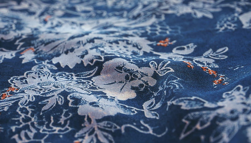 Blue and White Floral Textile, HD wallpaper