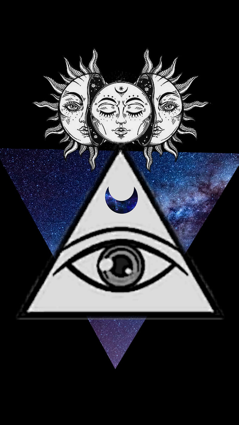 All seeing, all seeing eye, hippie, illuminati, simple, space, star, sun, triangles, trippy, woke, HD phone wallpaper
