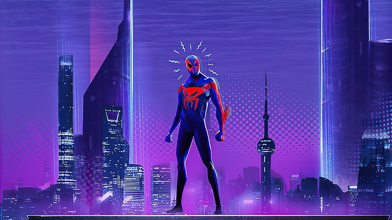 Spider Man 2099 Spider Verse, spiderman, superheroes, artwork, artist, HD wallpaper