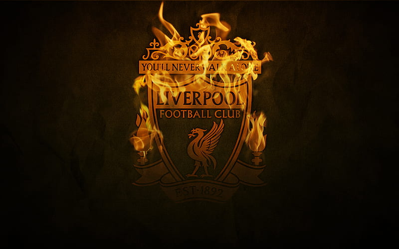 Liverpool FC, fan art, fire, Premier League, darkness, English football club, soccer, football, The Reds, logo, Liverpool, England, HD wallpaper