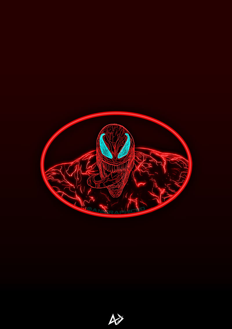Red Venom, absolute carnage, agd, carnage, digital paint, hydra, neon, theme, venom carnage, HD phone wallpaper