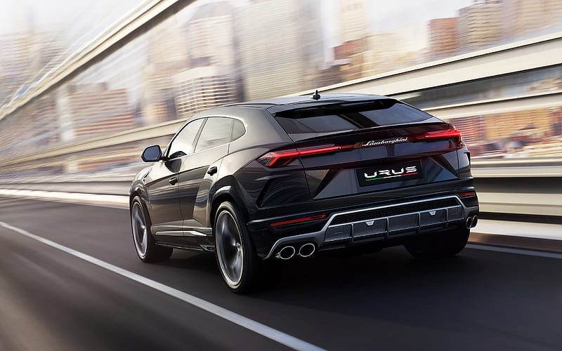 Lamborghini Urus, 2019, rear view, sports SUV, black Urus, Italian cars, Lamborghini, HD wallpaper
