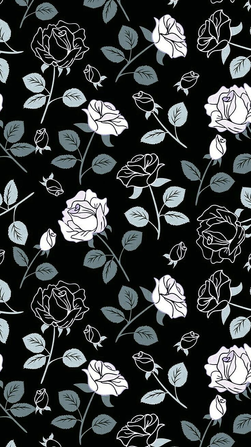 Flores , designs, flower, pattern, white, HD phone wallpaper