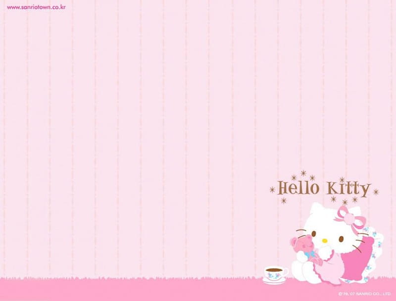 Hello Kitty, Sanrio, Pink, Cartoon, Cat, HD wallpaper