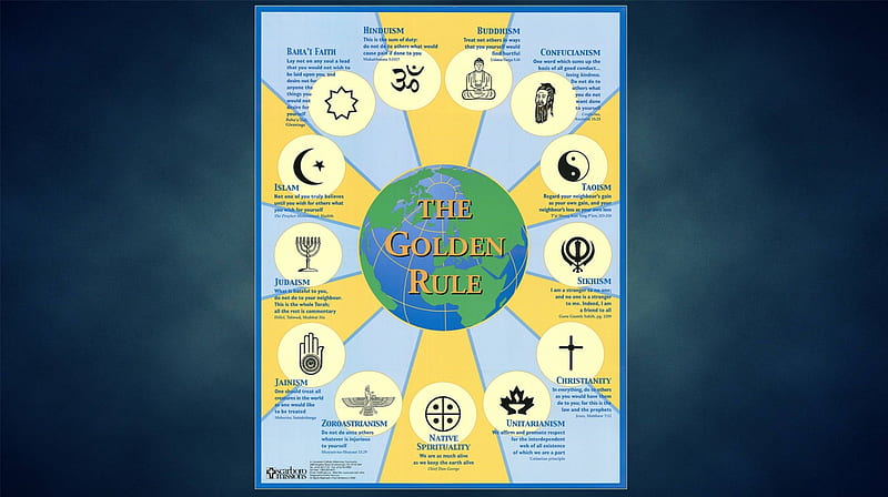 the golden rule , christianity, humanity, hinduism, teachings, sikhism, golden rule, peace, religion, bahai, islam, buddhism, love, judaism, earth, HD wallpaper