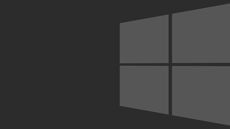 Logo Minimalist Windows 10 Light Black Background Windows, HD wallpaper