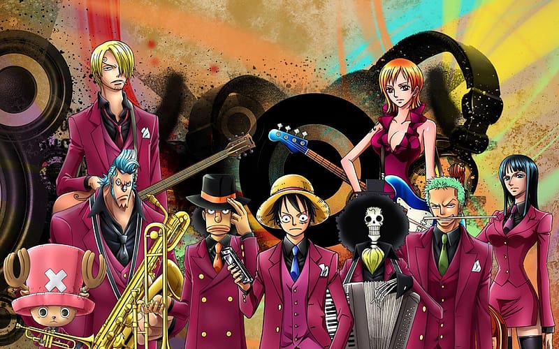 Music, Anime, One Piece, Tony Tony Chopper, Usopp (One Piece), Roronoa Zoro, Monkey D Luffy, Nami (One Piece), Sanji (One Piece), Brook (One Piece), Nico Robin, Franky (One Piece), HD wallpaper