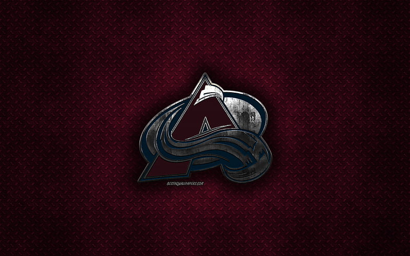 Colorado Avalanche, American hockey club, burgundy metal texture, metal logo, emblem, NHL, Denver, Colorado, USA, National Hockey League, creative art, hockey, HD wallpaper